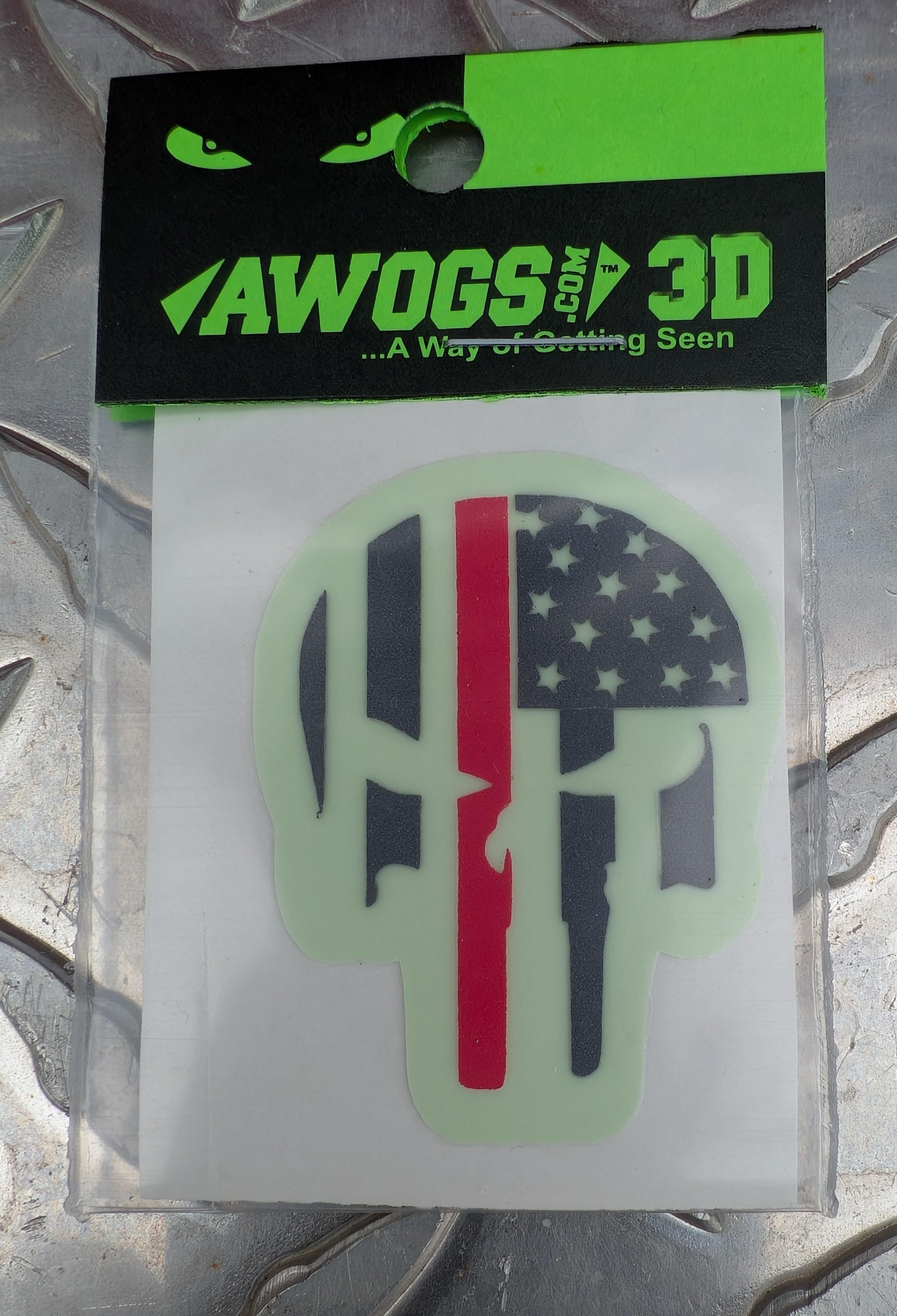 AWOGS Punisher Skull with Red Stripe